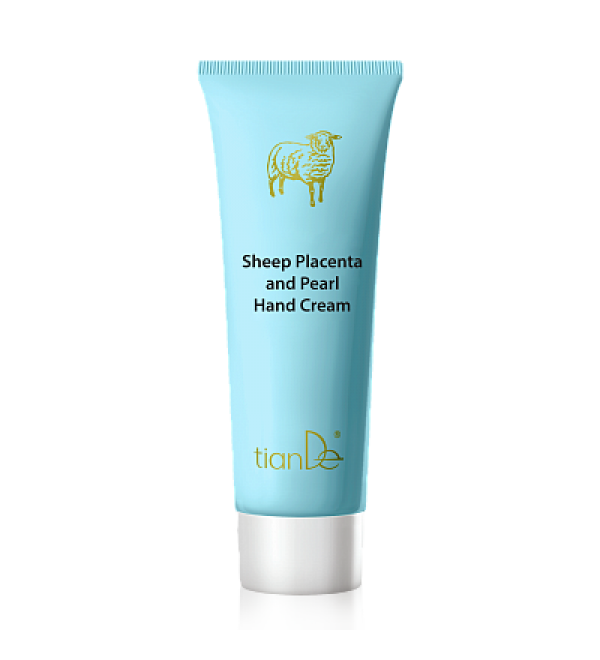 Kremas rankoms su placenta ir perlais, 80 ml.