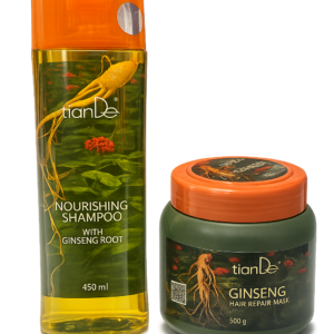 TianDe ženšenio plaukų priežiūros rinkinys, šampūnas 450g. balzamas 500g.